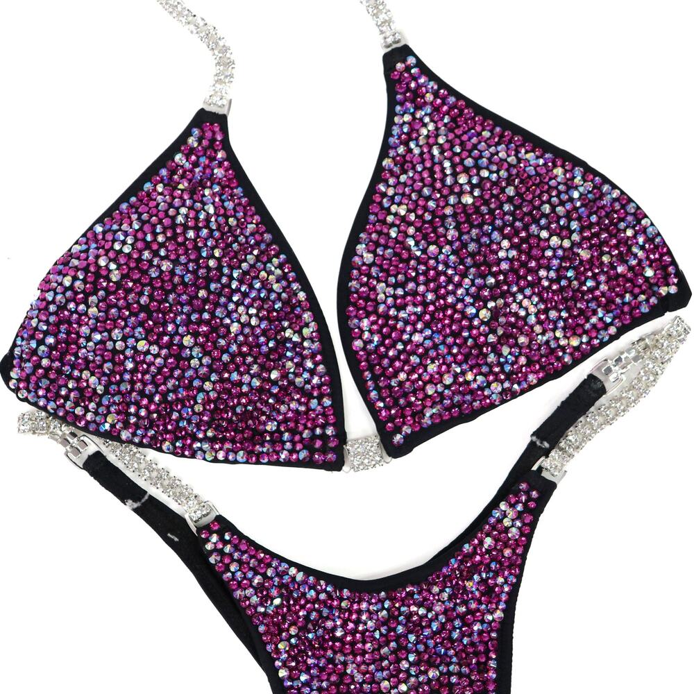 Angel Competition Bikinis Crystal Radiance. Matte Black. Medium/Pro.